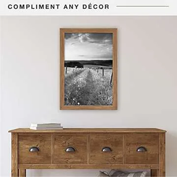 MCS Museum Poster Frame 16x24 Medium Oak Woodgrain, Vertical & Horizontal Wall Hanging Large Picture...