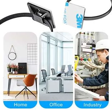 XHF Self Adhesive Cable Zip Tie Mounts Set - 200 pcs