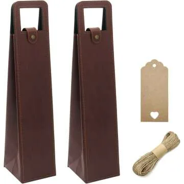 Elegant Leather Wine Bags - 2 Pack for Any Occasion