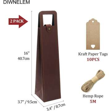 Elegant Leather Wine Bags - 2 Pack for Any Occasion