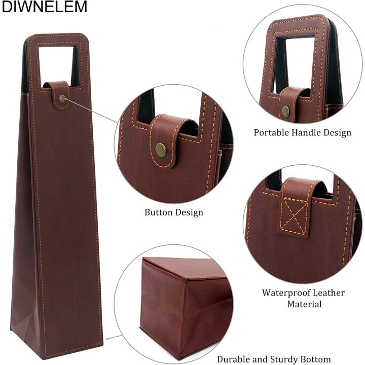 Elegant Leather Wine Bags - 2 Pack for Any Occasion