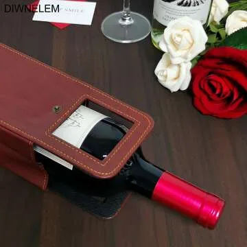 Elegant Leather Wine Bags - 2 Pack for Any Occasion