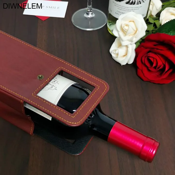Elegant Leather Wine Bags - 2 Pack for Any Occasion