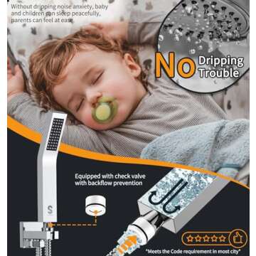 SR SUN RISE SRSH-F5043 Bathroom Luxury Rain Mixer Combo Set Wall Mounted Rainfall Shower Head System Polished Chrome, (Contain Faucet Rough-in Valve Body and Trim)