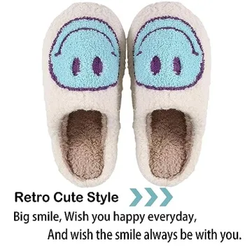 LEZIRTOI Retro Fuzzy Face Slippers for Everyone