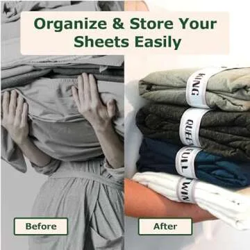 ECOHomes Bed Sheet Organizer and Storage Size Label Bands | Bed Sheets Set Organizers for Linen Clos...