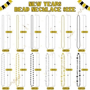 50PCS New Years Eve Necklace Party Supplies 2025