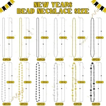 50PCS New Years Eve Necklace Party Supplies 2025