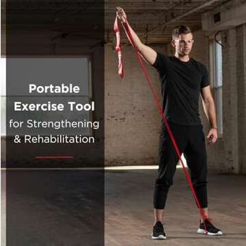 THERABAND CLX Resistance Band with Loops, Fitness Band for Home Exercise and Full Body Workouts, Por...