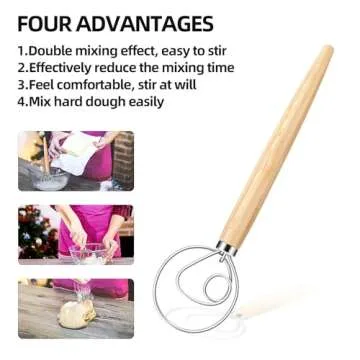 Danish Dough Whisk - Perfect for Sourdough and Pastry Baking