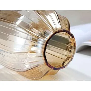 Elegant Large Amber Glass Vase for Floral Centerpieces