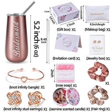 Bridesmaid Proposal Gift Box with Champagne Glasses