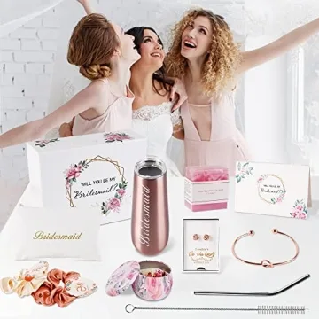 Bridesmaid Proposal Gift Box with Champagne Glasses