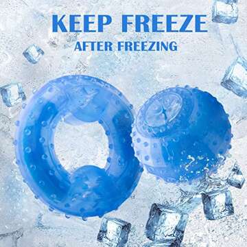 SPOFLY Dog Chew Toys Puppy Teething Ring Teething Ball, Freezable Dog chew Toys, Frozen Puppy Toys S...