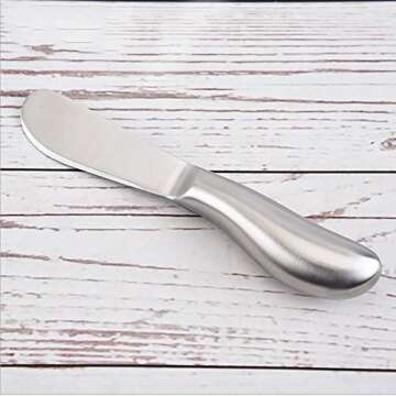 VANRA Spreader Knife Set 4-Piece Butter Knife Stainless Steel Cheese Knife Set Small Bread Cream Knives 5.3-inch