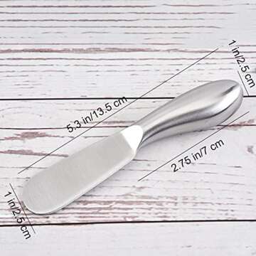 VANRA Spreader Knife Set 4-Piece Butter Knife Stainless Steel Cheese Knife Set Small Bread Cream Knives 5.3-inch