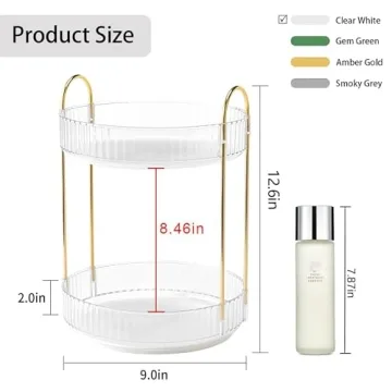 Elegant 360 Rotating Makeup Organizer High Capacity Storage