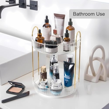 Elegant 360 Rotating Makeup Organizer High Capacity Storage