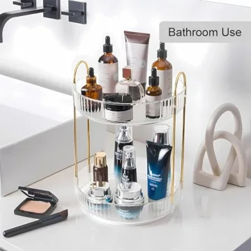 Elegant 360 Rotating Makeup Organizer High Capacity Storage