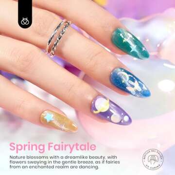 Beetles Spring Gel Nail Polish Set, 6 Colors Cat Eye Gel Nail Set Glitter Velvet Valentines Gel Polish Kit with Magnet Fairytale Series Soak Off Uv Led DIY Manicure Gift for Women