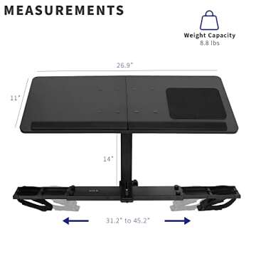 VIVO Universal Wooden Laptop Treadmill Desk, Adjustable Ergonomic Notebook Mount Stand for Treadmills, Includes Mouse Pad and Wrist Support, Stand-TDML4