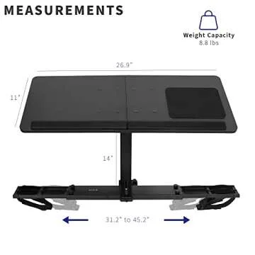 VIVO Universal Wooden Laptop Treadmill Desk, Adjustable Ergonomic Notebook Mount Stand for Treadmills, Includes Mouse Pad and Wrist Support, Stand-TDML4