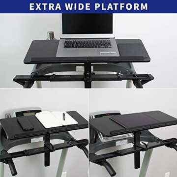 VIVO Universal Wooden Laptop Treadmill Desk, Adjustable Ergonomic Notebook Mount Stand for Treadmills, Includes Mouse Pad and Wrist Support, Stand-TDML4