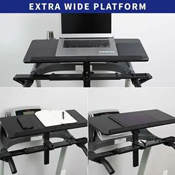 VIVO Universal Wooden Laptop Treadmill Desk, Adjustable Ergonomic Notebook Mount Stand for Treadmills, Includes Mouse Pad and Wrist Support, Stand-TDML4