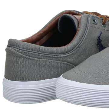 POLO RALPH LAUREN Men's Faxon Low Sneaker, Grey, 10.5 D US