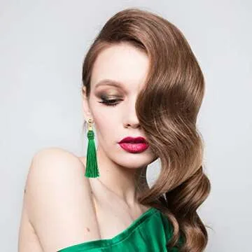 20 Pairs Tassel Earrings with Colorful Tassel Long Layered Dangle Hoop Tiered Thread Earrings Set for Women Jewelry Fashion and Valentine Birthday Party Gift