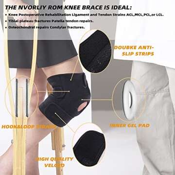 SHENGYADE Knee Braces for Knee Pain Relief Women/Men, with Side Stabilizer Adjustable knee braces co...