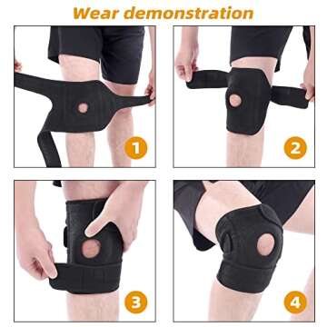 SHENGYADE Knee Braces for Knee Pain Relief Women/Men, with Side Stabilizer Adjustable knee braces compression sleeve, Provides knee support, for Meniscus Tear, ACL, Tendinitis Pain, Injury Recovery