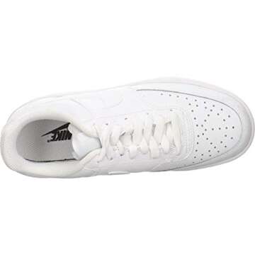 Nike Women's Court Vision Low Sneaker, White/White-White, 7.5 Regular US