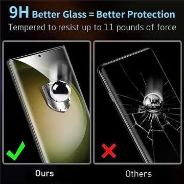 3 Pack Galaxy S23 Ultra Screen Protector, HD Clear Tempered Glass, Fingerprint Unlock, 3D Curved, Scratch Resistant, No Bubble for Samsung Galaxy S23 Ultra 5G Glass Screen Protector