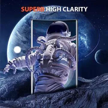 3 Pack Galaxy S23 Ultra Screen Protector, HD Clear Tempered Glass, Fingerprint Unlock, 3D Curved, Scratch Resistant, No Bubble for Samsung Galaxy S23 Ultra 5G Glass Screen Protector