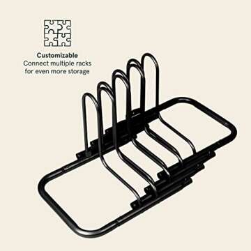 Retrospec Stash Rack 2, 4 & 5 Bike Floor Stand Bicycle Storage Organizer for Mountain Bike, Road Bike, Weather Resistant Fine Powder Steel Coating Fits Wheels up to 3", Black, 4 Bike