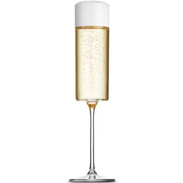 Champagne Flutes Set of 4 - 6 oz Champagne Glasses, European Mimosa Glasses, Square Champagne Flute, Engagement & Couples Gifts, House Warming Gifts for New Home, Dishwasher Safe Glasses for Champagne