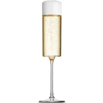 Champagne Flutes Set of 4 - 6 oz Champagne Glasses, European Mimosa Glasses, Square Champagne Flute, Engagement & Couples Gifts, House Warming Gifts for New Home, Dishwasher Safe Glasses for Champagne