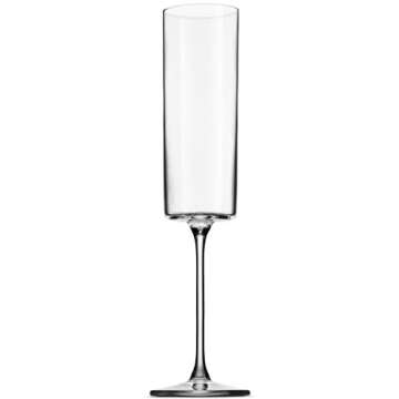 Champagne Flutes Set of 4 - 6 oz Champagne Glasses, European Mimosa Glasses, Square Champagne Flute, Engagement & Couples Gifts, House Warming Gifts for New Home, Dishwasher Safe Glasses for Champagne