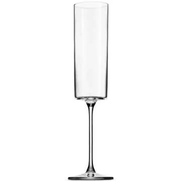 Champagne Flutes Set of 4 - 6 oz Champagne Glasses, European Mimosa Glasses, Square Champagne Flute, Engagement & Couples Gifts, House Warming Gifts for New Home, Dishwasher Safe Glasses for Champagne