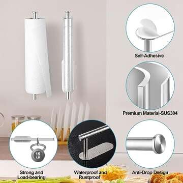 Stylish Self-Adhesive Kitchen Paper Towel Holder