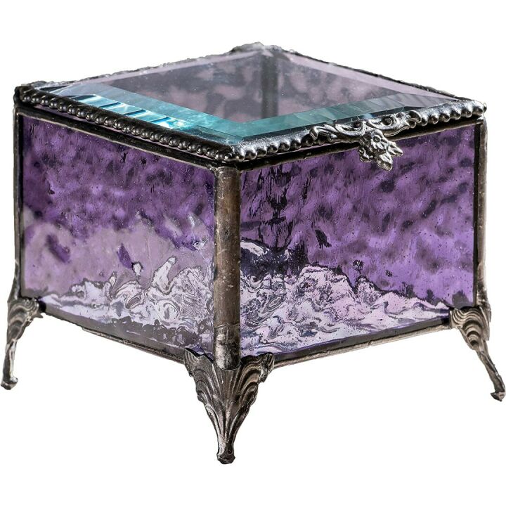 Elegant Purple Glass Jewelry Box for Keepsakes