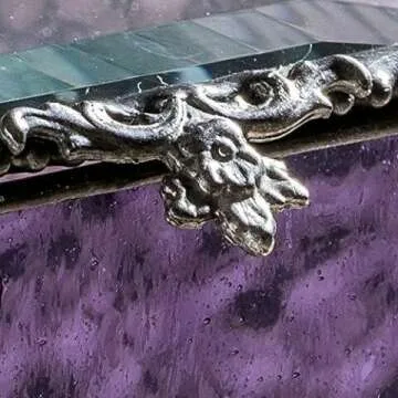 Elegant Purple Glass Jewelry Box for Keepsakes