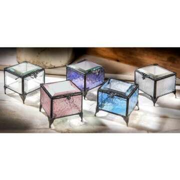 Elegant Purple Glass Jewelry Box for Keepsakes