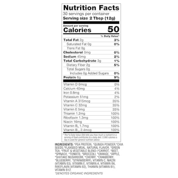 BetterBody Foods Organic Superfood Powder with Protein