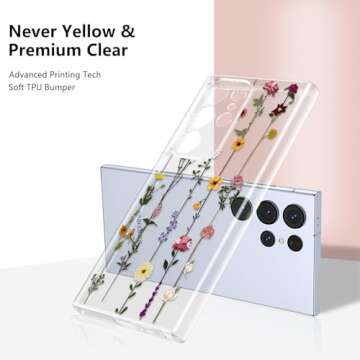 ZTOFERA Floral Case for Samsung Galaxy S25 Ultra 5G,Cute Flower Pattern Case for Girls Women,Flexibl...