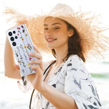 ZTOFERA Floral Case for Samsung Galaxy S25 Ultra 5G,Cute Flower Pattern Case for Girls Women,Flexible Silicone Protective Slim Shockproof Bumper Phone Cover for Samsung Galaxy S25 Ultra,Clear