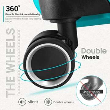 LARVENDER Luggage Sets, Luggage 4 Piece Set, Expandable Luggage Set Clearance Suitcases with Spinner Wheels Luggage with TSA Lock (Aqua Blue)