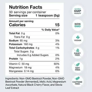 humanN SuperBeets Beet Root Powder - Non-GMO Beetroot Superfood - Nitric Oxide Supplement for Heart Health, Circulation & Blood Pressure Support - Black Cherry, 30 Servings