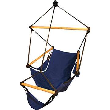 Hammaka 41531202-KP Blue Parachute Hammock Hitch Stand with 2 Cradle Chairs Green Parach
